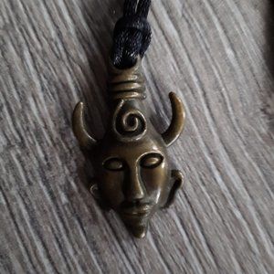 Horned devil necklace pendant